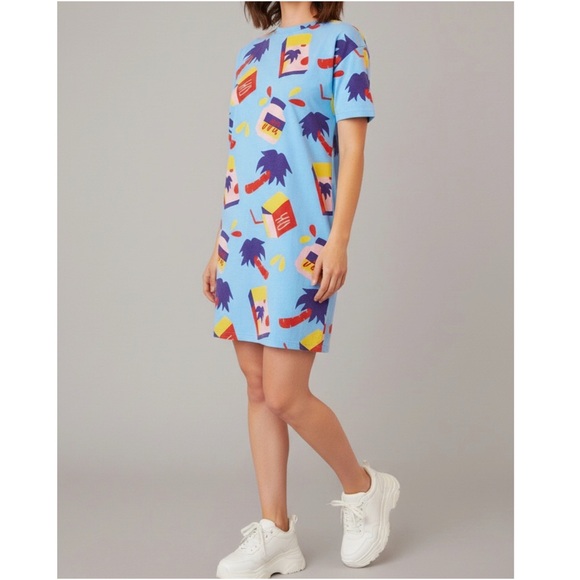 NOOWORKS Tee Dress, Snack Print, XS - Picture 4 of 13